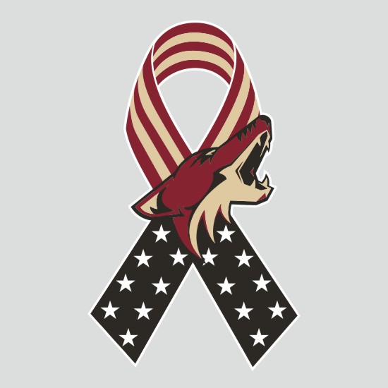 Arizona Coyotes Ribbon American Flag logo iron on paper